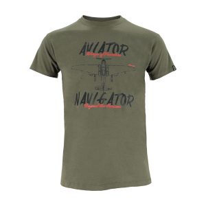 Dressa Aviator nagyméretű pamut repülős póló - katonazöld