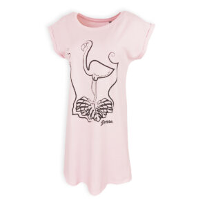 Dressa flamingó mintás pamut pólóruha
