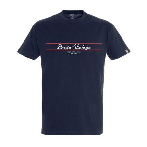 Dressa Vintage Signature feliratos környakú rövid ujjú pamut póló