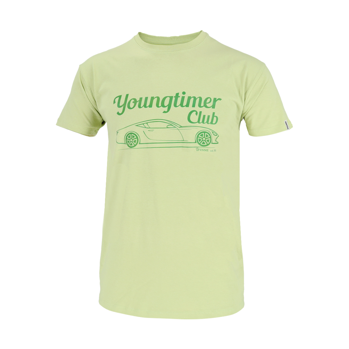 Dressa Youngtimer Club autó mintás pamut póló - zöld