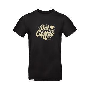 Dressa But Coffee First feliratos környakú rövid ujjú pamut póló