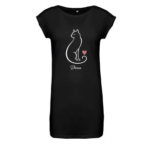 Dressa Cat Love mintás pamut pólóruha