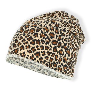 Dressa Beanie leopárd mintás elasztikus pamut sapka