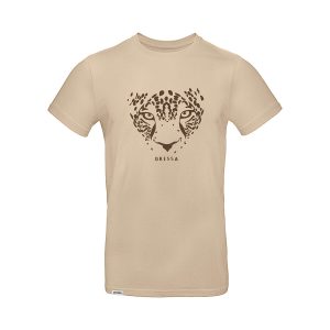 Dressa Leopard fej mintás környakú rövid ujjú pamut póló