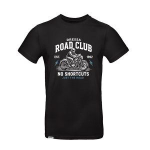 Dressa Road Club motoros mintás környakú rövid ujjú pamut póló