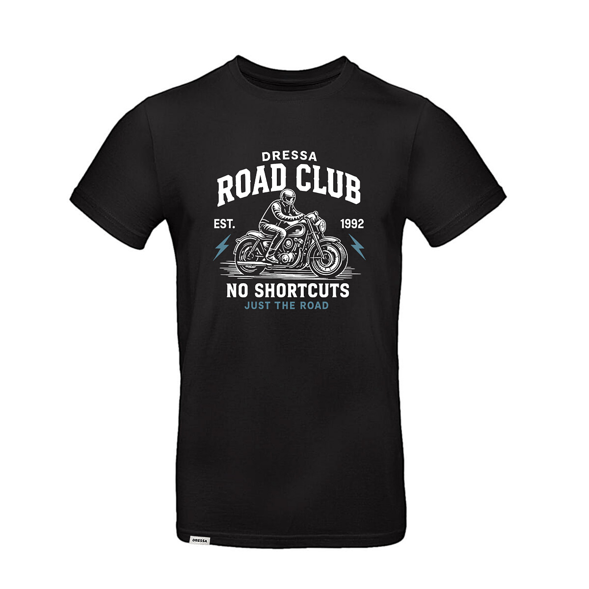 Dressa Road Club motoros mintás környakú rövid ujjú pamut póló