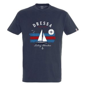 Dressa Sailing Adventure hajó mintás környakú rövid ujjú pamut póló