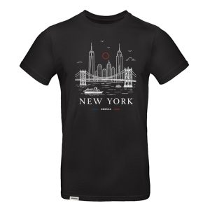 Dressa New York mintás nagyméretű környakú rövid ujjú pamut póló