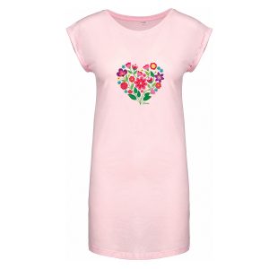 Dressa Flower Heart virágmintás pamut pólóruha